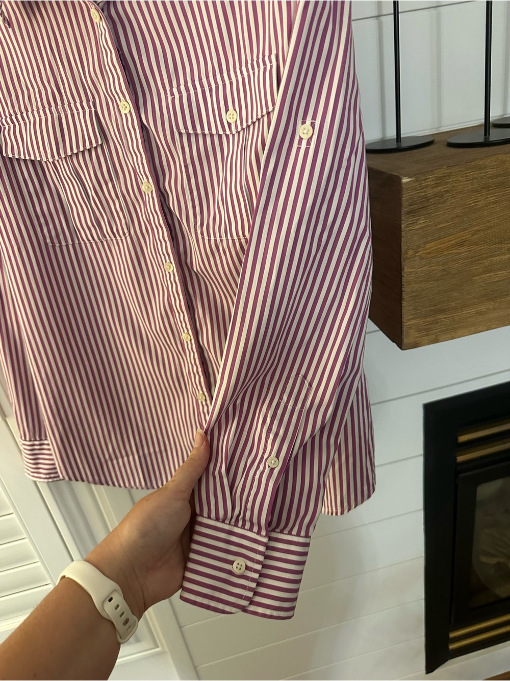 Ralph Lauren Pink and White Striped Button-Down Shirt - Picture 3 of 4